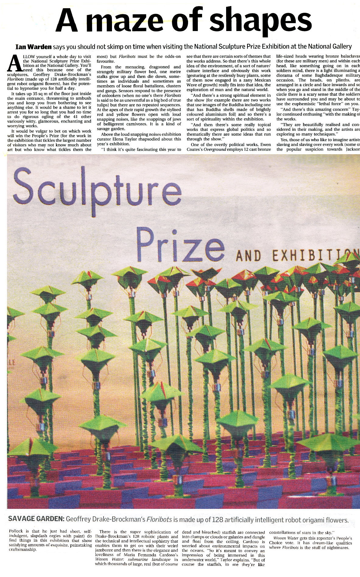 Canberra Times Floribots National Sculpture Prize